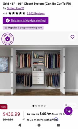Grid 48" - 96" Closet System