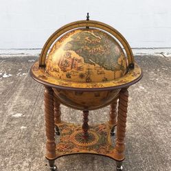 ITALIAN REPLICA ROLLING GLOBE BAR CART