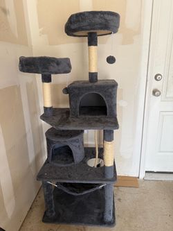Two Cat Towers, Pet Carrier, Litter Box & More!