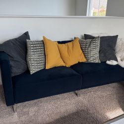 Velvet Blue Sofa