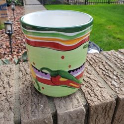 Vibrant Utensil Holder, Little Chip At Top