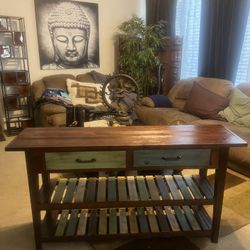 Wooden Console Table with Drawers