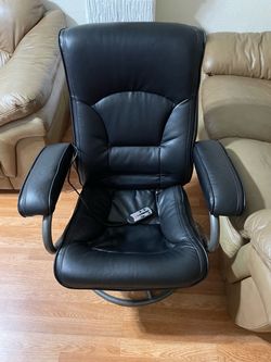 Black Leather Vibrating Recliner Chair