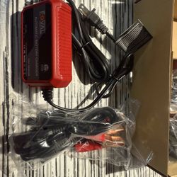 1000mA Car Battery Charger, FOVAL 12V Fully Automotive Battery Charger Maintainer, Trickle Charger, Float Charger and Desulfator for Motorcycle, ATV C