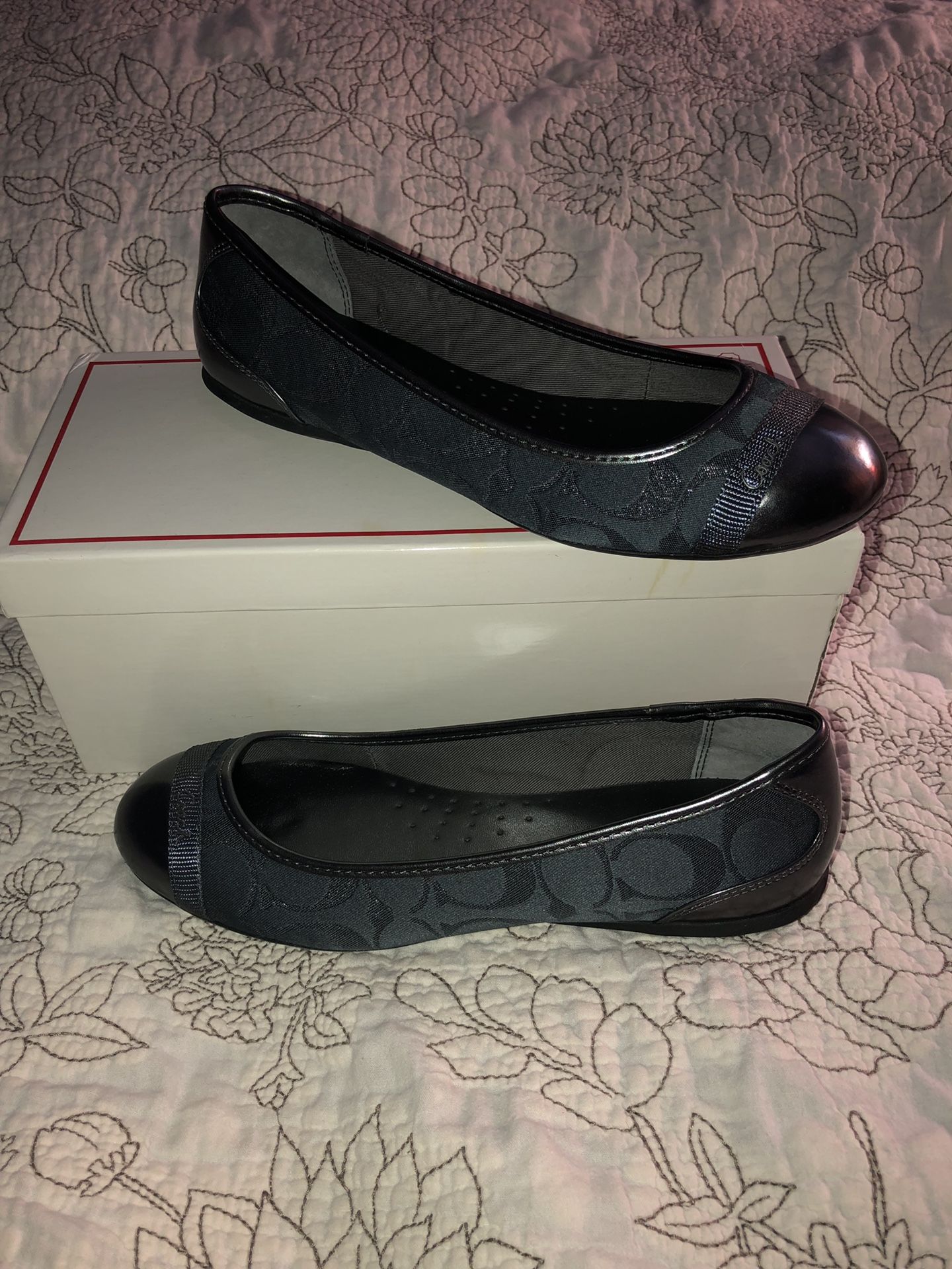 Coach Women’s flats shoes size 6.5, 7 steel black/pewter
