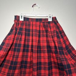 Red Plaid Kids Skirt - 11-12 Years 