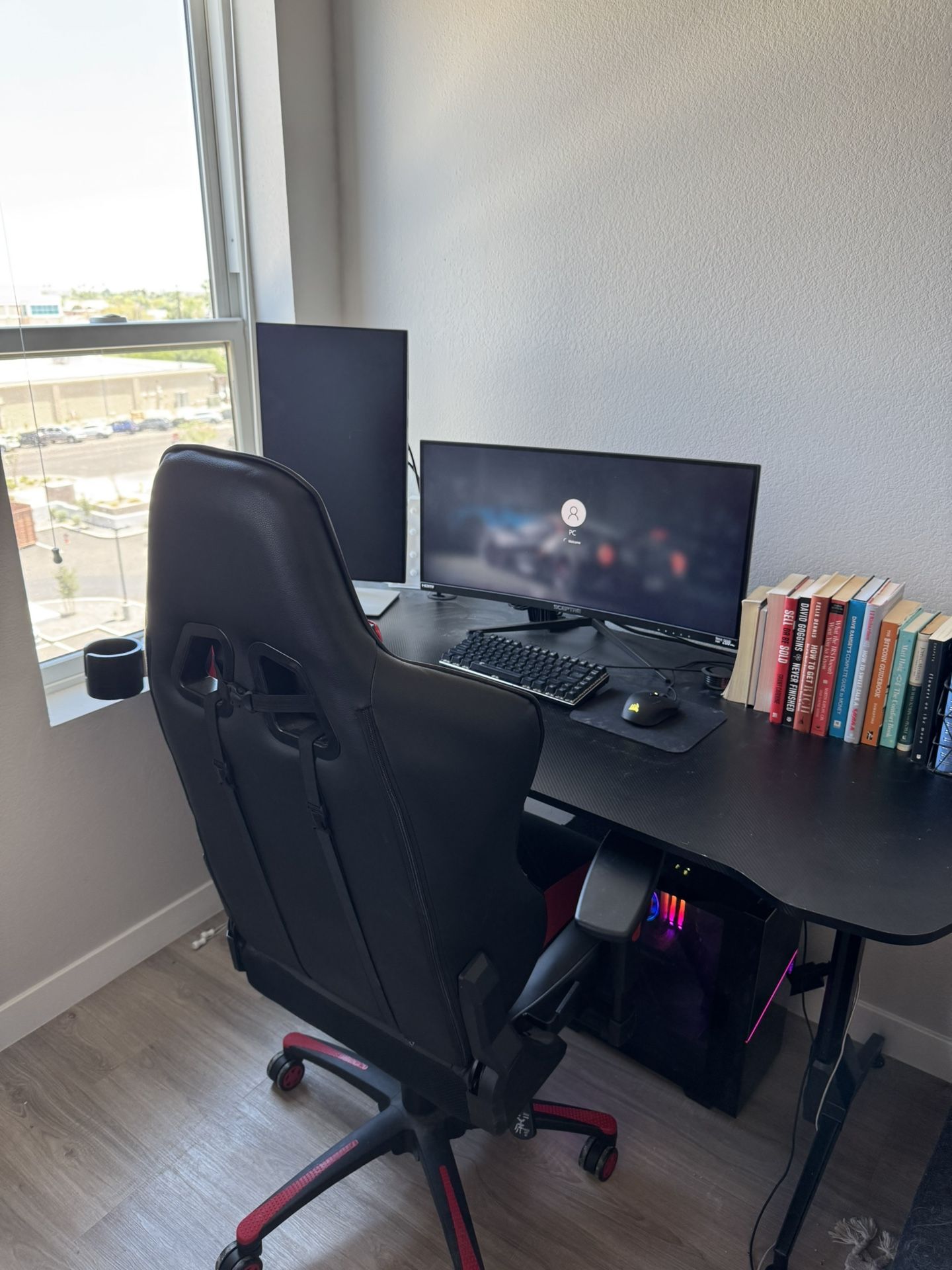 Full Gaming PC Setup RTX 3060 Ti, Ryzen 7, Dual Monitors, Desk