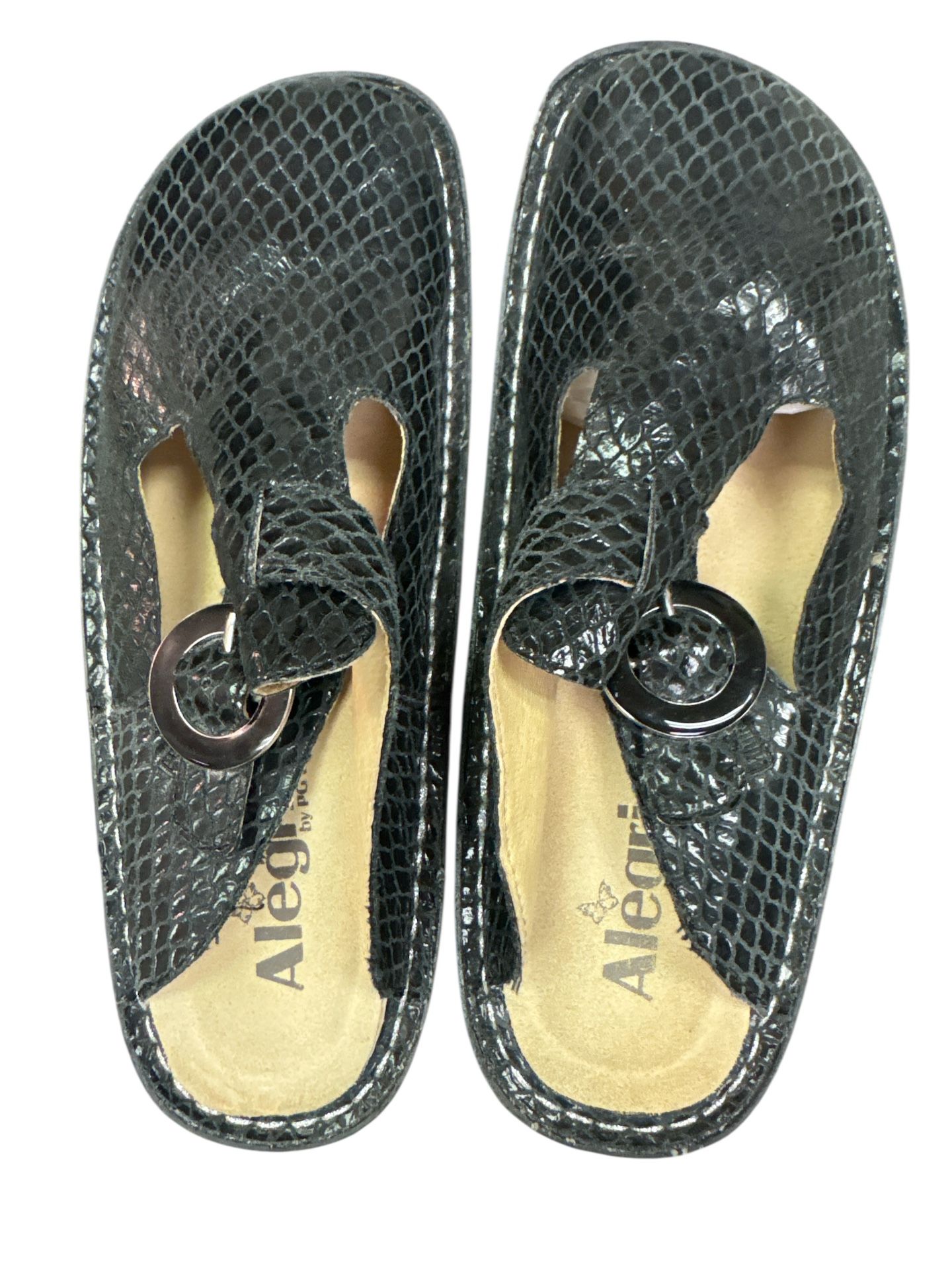 Alegria Classic Score Womens Size 36 Slip On Slide In Mule Clog T Strap Black
