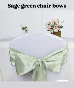 100 Sage Green Chair Bow /sash