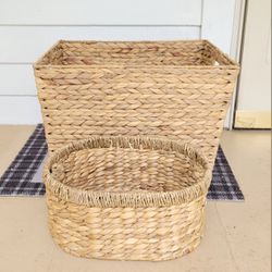 

2 Woven Seagrass Baskets
