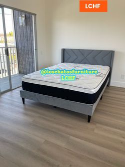 Queen size bed frame and mattress