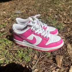7y Pink White Dunks 