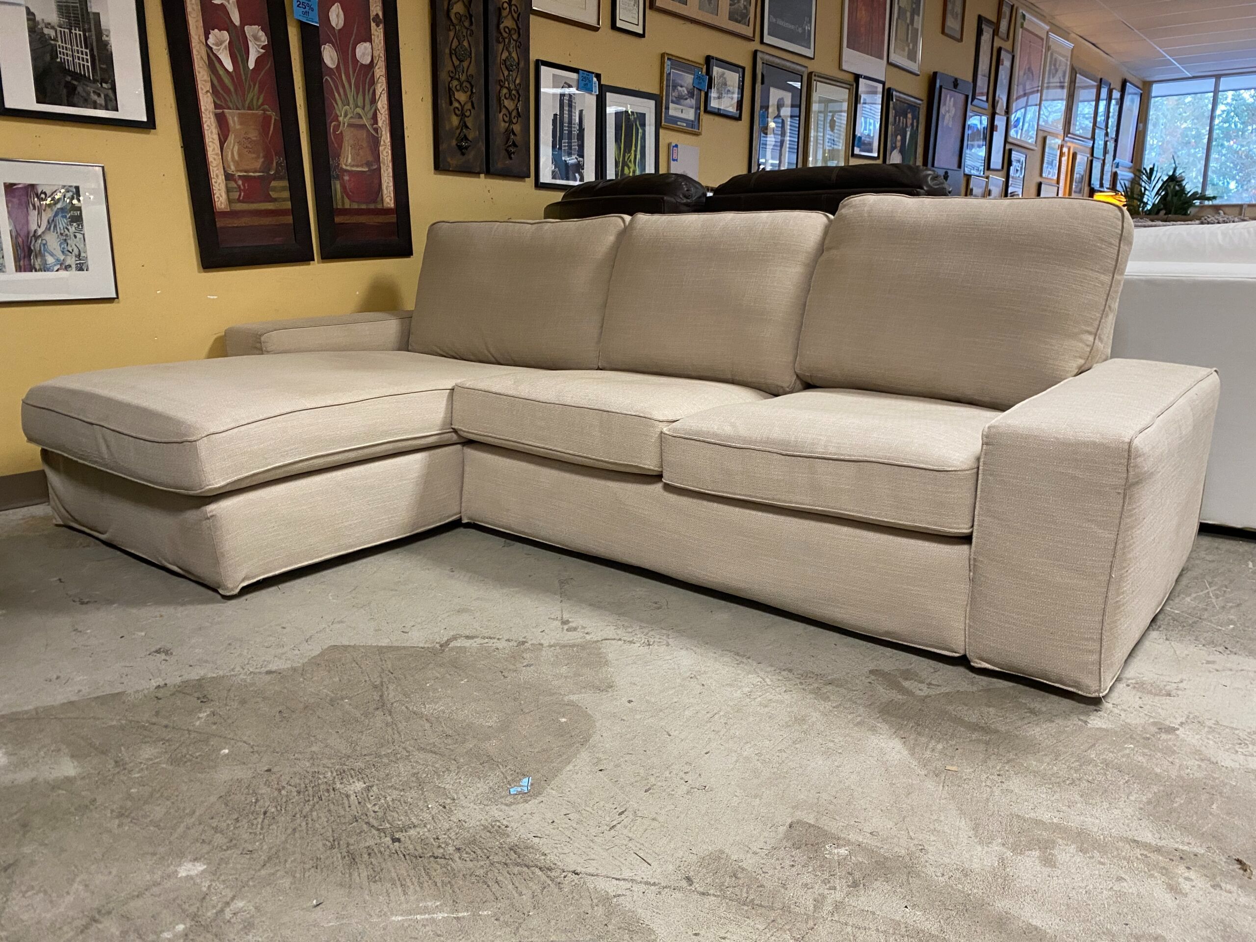 IKEA Kivik Beige 3-Seat Sectional w/ Chaise