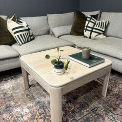 Square Oak Mid century Coffee Table 