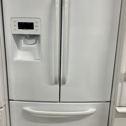 White GE French Door Refrigerator