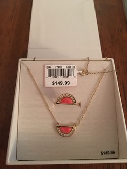 Necklace and ring ( size 8 ) jewelry, gold over sterling silver