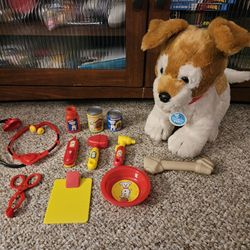 Build A Bear Promise Pets Brown N White Puppy Dog With Dog Doctor Playset