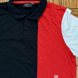 ❌ Red Black Porsche Official Merchandise Medium M POLO Short Sleeve Vintage Golf Dress Racing Shirt