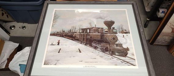 Winter Michigan Steam Locomotive Scene