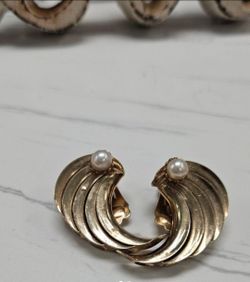 Gold-Tone Pearl Clip-On Earrings
