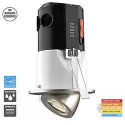 Commercial Electric Premium Downlight 3 in. 2700K - 5000K Brushed Nickel New Construction/Remodel Recessed Integrated LED Gimbal Kit