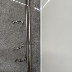 36 in.-72 in. Telescoping 1 in. Double Curtin Rod Kit in Brushed Nickel with Crystal Square Finials