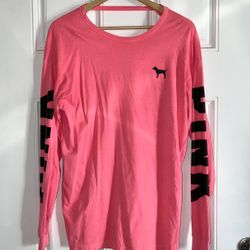 Victoria’s Secret Pink Women’s Long Sleeve Open-Back Sweatshirt Oversized Size Small