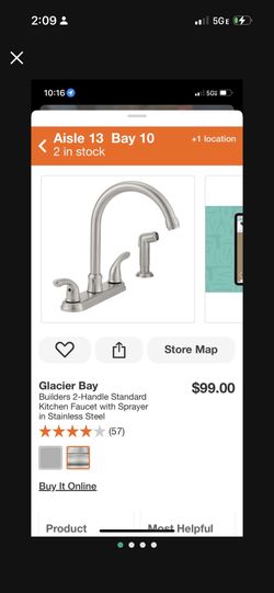 GLACIER BAY STAINLESS KITCHEN FAUCET W SPRAYER NEW 