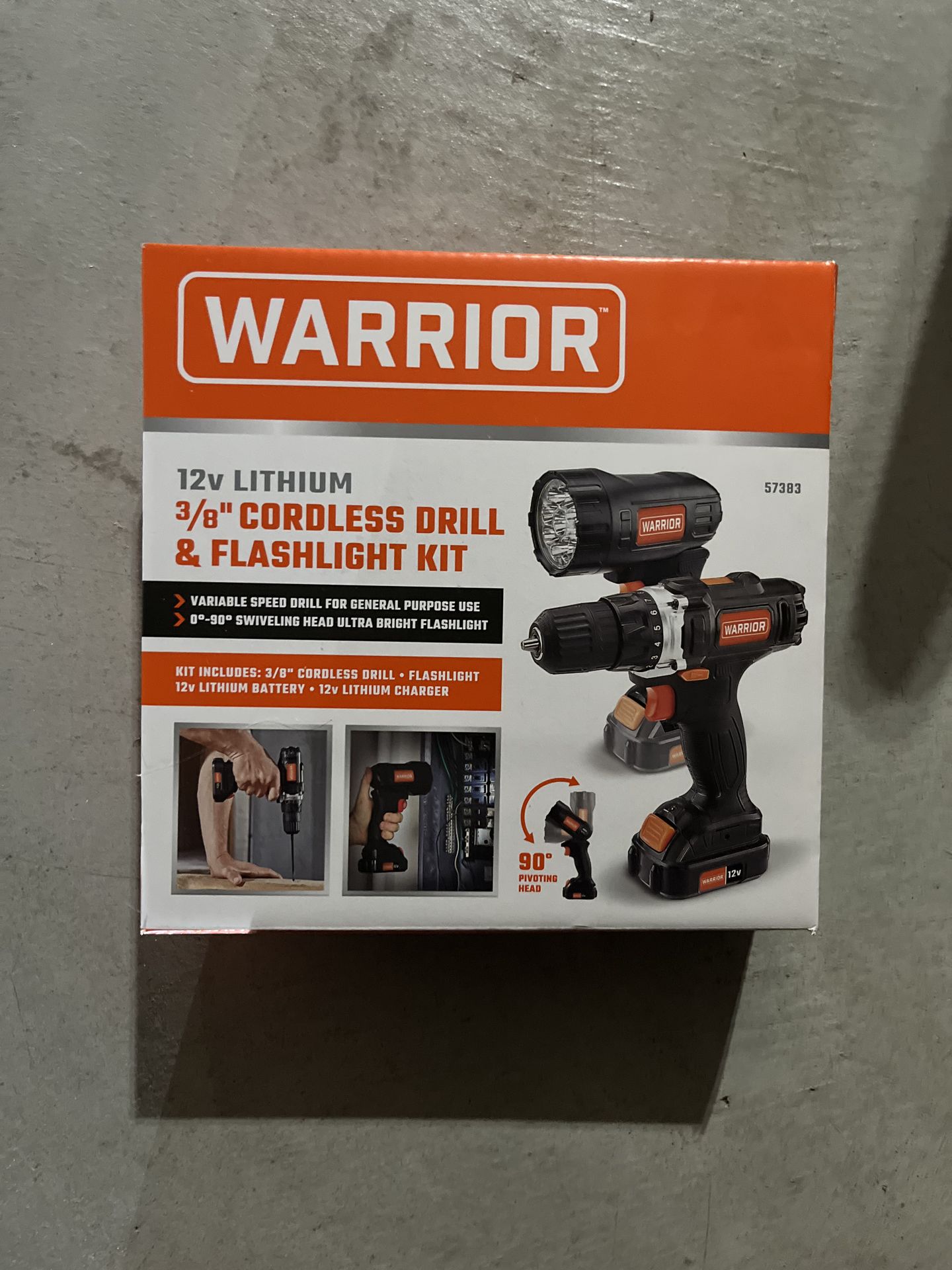 WARRIOR 12v LITHIUM 3/" CORDLESS DRILL & FLASHLIGHT KIT › VARIABLE SPEED DRILL FOR GENERAL PURPOSE USE