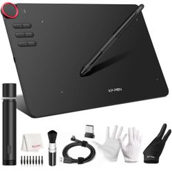 XP-PEN Deco 03 Drawing Tablet, 8192 Level Battery-Free Pen Stylus, 2.4G Wireless, Shortcut Dial, Programmable Buttons, Works with Windows 11/10/8/7
