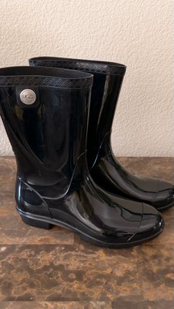 UGG Black Glossy Rain Boots