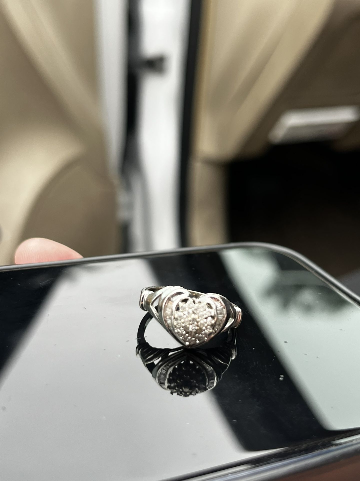 14k White Gold Engagement Ring