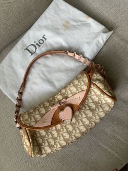 Christian Dior Monogram Romantique Trotter Flap Bag Beige