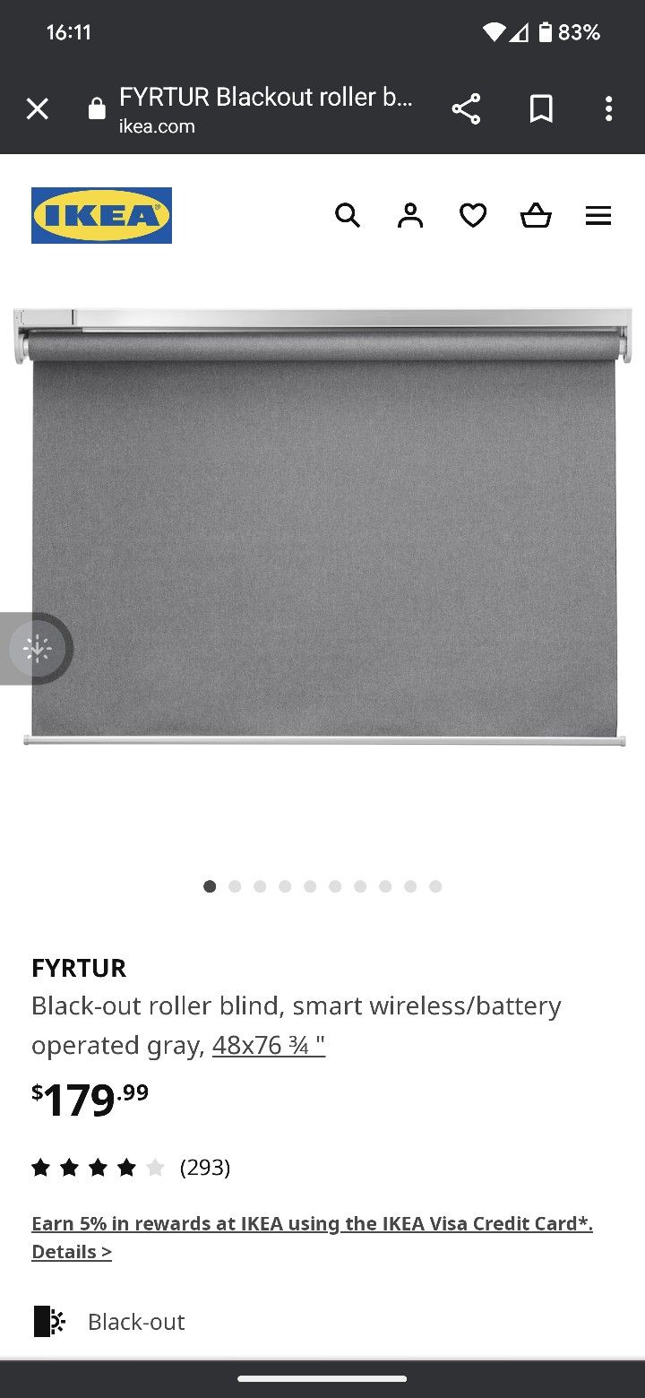 FYRTUR Black-out roller blinds, 48x76 ¾ "