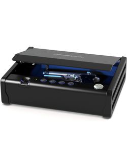 SentrySafe Biometric Gun Safe for Handgun, Fingerprint Gun Safe with Interior Light, 1 Handgun Capacity, Firearm Storage with Bolt Down Kit, QAP1BLX