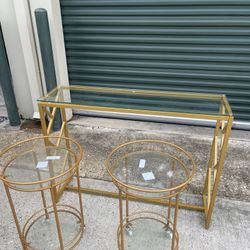 Console Table And 2 Side Tables 