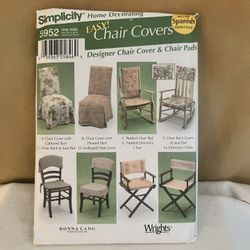 Simplicity 5952 Easy Chair Covers Pattern 