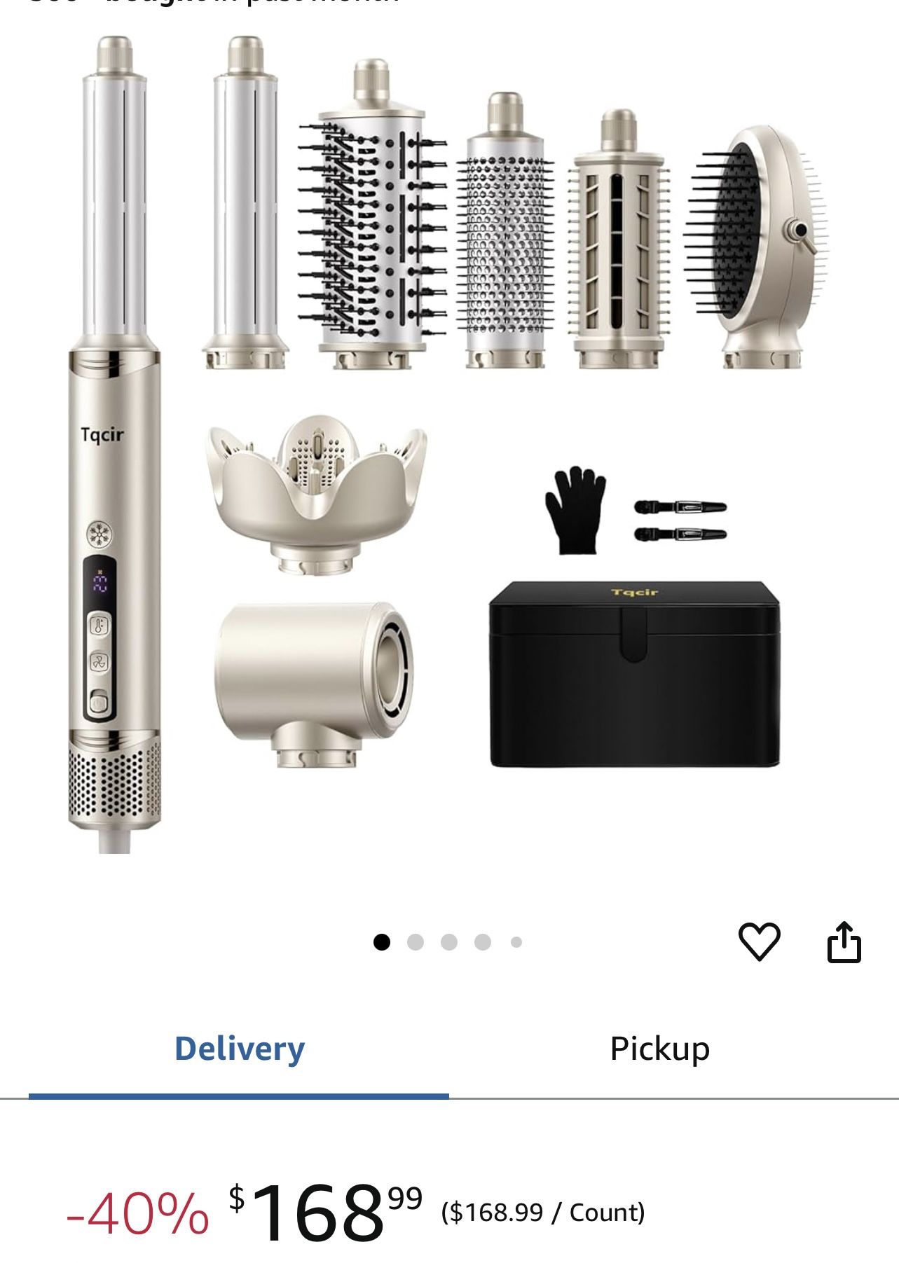 Hot Air Styler&Hair Dryer Brush, Powerful Multi-Styler with Auto-Wrap Curler with Storage Case, Fast Drying Curling Straightening