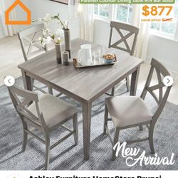 Counter Height Table & Console With Barn Doors