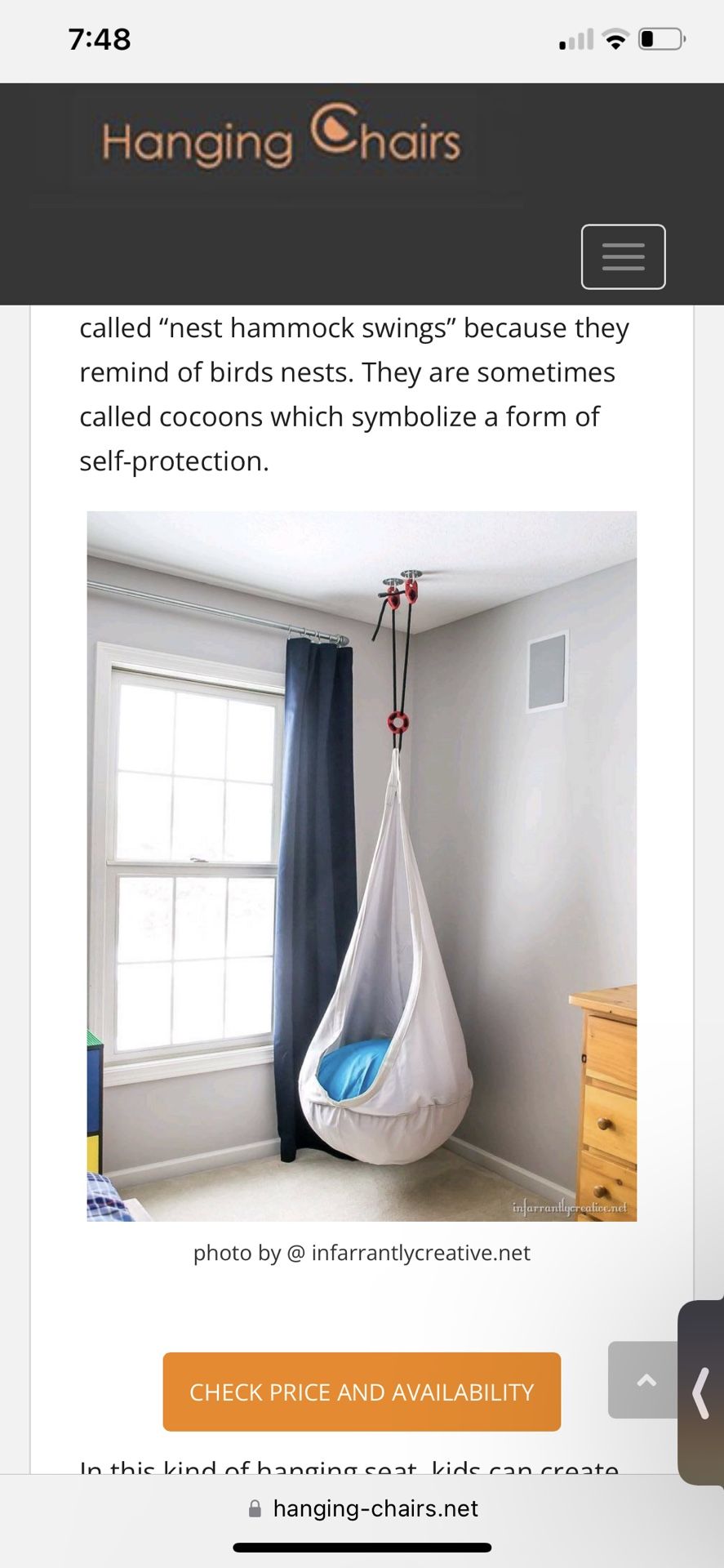 Ekorre Hanging Chair for Kids by IKEA