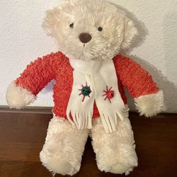 Hallmark  Bear With Jingle Scarf 14”