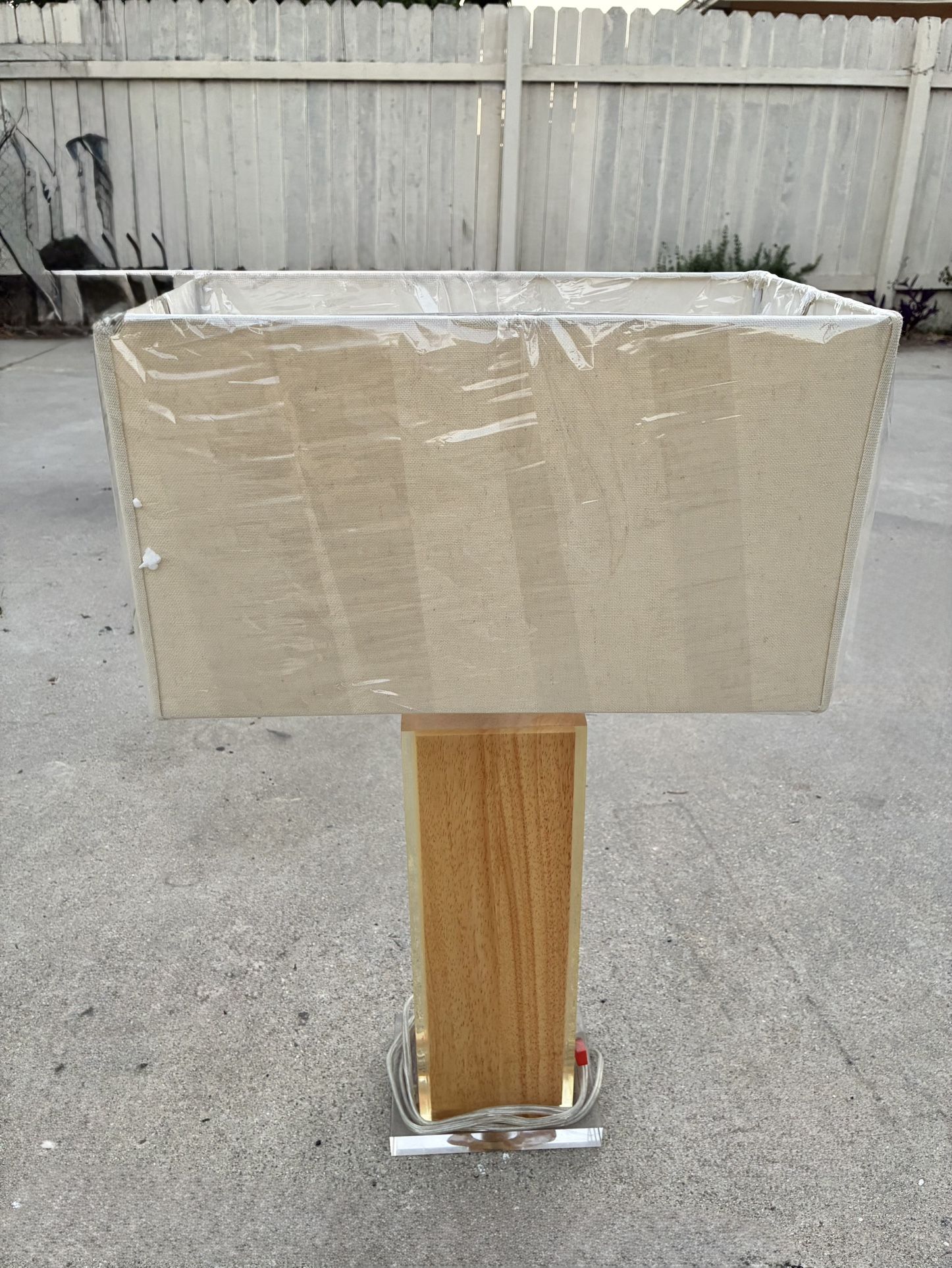 Modern Wood Glass Table Lamp β Brand New