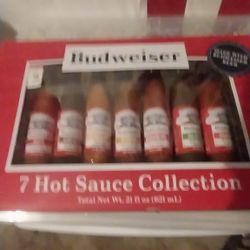 BUDWEISER 7HOT SAUSE COLLECTION MADE WITH BUDWEISER BEER