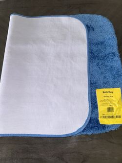 Deco Bath Rug 24x40 Electric Blue Plush Nylon Skid Resistant New