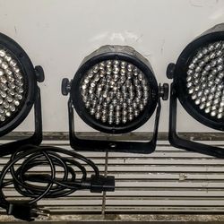 3 Pre-owned & Great Condition Chauvet DJ Slim Par 56 LED PAR CAN WASH LIGHT W/ Built In Sound Activated Mpde