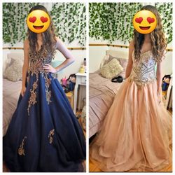 Two Gowns With Fuff Slip Skirt Size S & M 