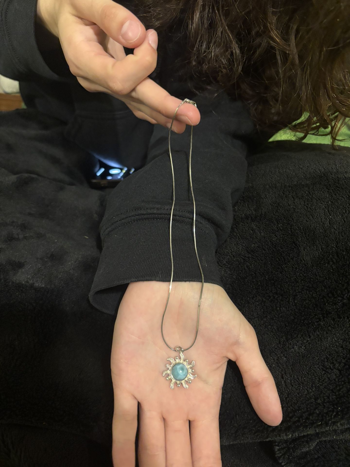 925 Antique Sun Lamirar Necklace 
