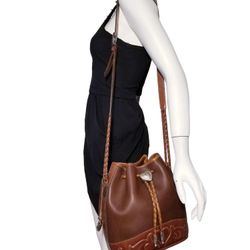 Brighton bucket woven weaved shoulder crossbody bag purse brown big heart

* BRAND - Brighton 
* Price Is Firm*