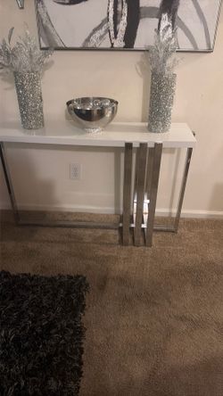silver&white sofa table