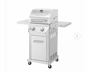 Nexgrill 2 Burner Stainless Steel Propane Gas Grill with Folding Side Shelves